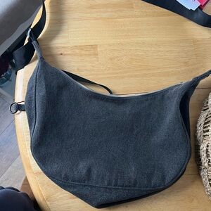 BAGGU washed denim crescent bag